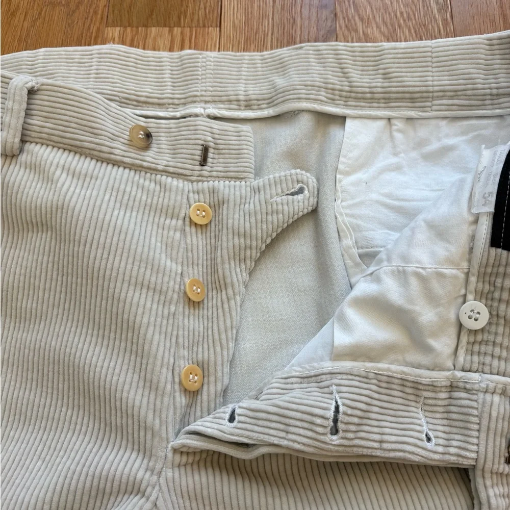 Gucci Off White Ivory Cotton Corduroy Pants Made in Italy Preppy Retro 54 38x32